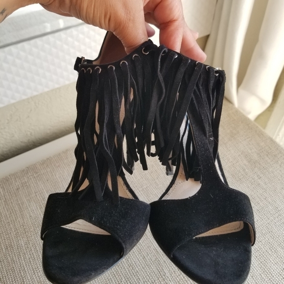 Prada | Suede Fringe Sandals - Picture 6 of 12